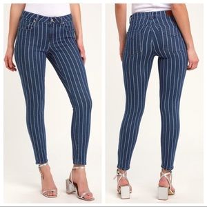 EUC unpublished striped kora skinny jean pinstripe